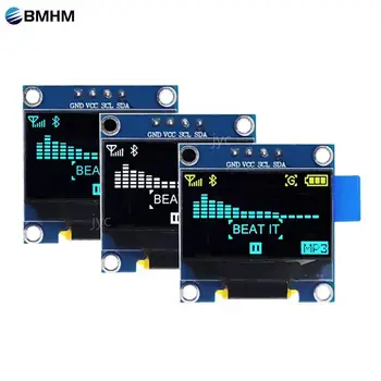SSD1306 0.91 0.96 1.3 colių IIC serijos 4 pin balta/mėlyna/geltona mėlyna OLED ekranas modulis 128X64 1284 LCD ekranas valdybos arduo
