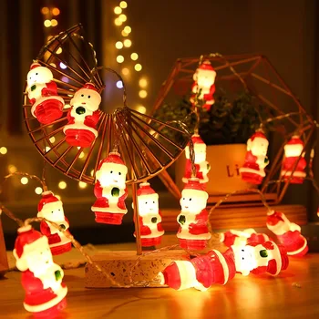 Kalėdinė Dekoracija LED Šviesos Eilutę Snaigės Sniego, Kalėdų Senelis, Kalėdų Eglutė Styginių Šviesos Kalėdų Eglutės Ornamentu Namų