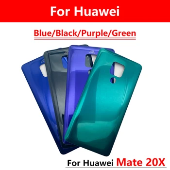 10 Vnt. Galinių Durelių Būsto Atveju, Huawei Mate 20X Baterijos Dangtelis Galinio Stiklo Skydelyje Akumuliatoriaus Dangtelį Su Kamera Stiklinis Lęšis