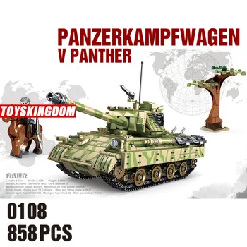 Antrojo Pasaulinio Karo Panzerkampfwagen V Panther Bakas Ss Batisbricks Kūrimo Bloką, Vokietija Ww2 Kariuomenės Skaičiai Modelio Ginklas Plytų Žaislas