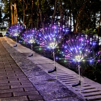 200/150/120 LED Lauko Saulės Kraštovaizdžio Atostogų Šviesos energija Varomas Žolės Pasaulyje Kiaulpienių Fejerverkai Lempos 