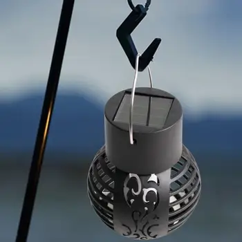 Kabantys Saulės Žibintų Šviesos Apdailos Retro Stiliaus Ornamentu, su Rankena, LED Tuščiaviduriai Reikmenys, Lauko Žibintas Camping Žvejybos