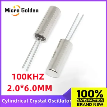 (10vnt) 100K 100KHZ 100.000 KHZ Cilindro formos Kristalų laikrodžių Osciliatoriai, 206 2x6MM 2.0*6,0 mm DIP2 Kvarco Kristalo (Rezonatoriaus Skiltyje Vibracijos