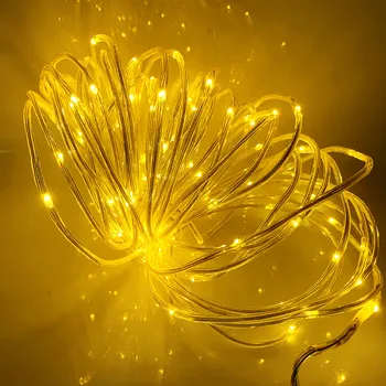 10m 100 LED Saulės Šviesos Lauko Vandeniui Vamzdis Lempa USB/Baterijos String Žiburiai Kalėdų Atostogų Šalis, Pasakos Sodo Garliava