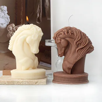 Žirgo Galvos Statula Silikono Žvakių Liejimo Krūtinė Jojimo Skulptūra 