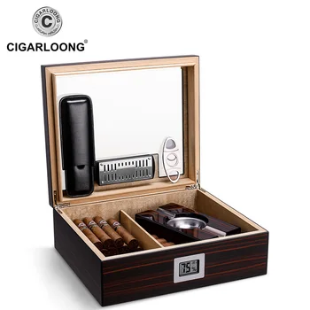 Aukštos Kokybės Ispanijos raudonojo Kedro Mediena, Cigarų Humidoras Nustatyti Medienos Kelionės Cigarų Humidoras Rinkinys su Peleninę Cutter & Atveju talpinimo CLA-A0011