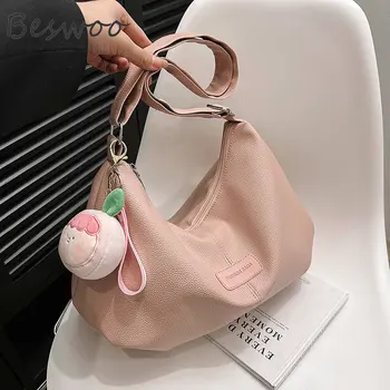 Harajuku Pečių Maišą Minkštos Odos Crossbody Krepšiai Moterų Vasaros 2023 Dizaineris Maišą Moterų vientisos Spalvos Messenger Bag Rankinė