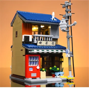 Kūrybos Asamblėjos Žaislas Vaikams, Japonijos Miestas Street View Arbatos Poilsio vietose 3D Modelį 