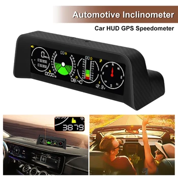 Automobilių HUD Inclinometer Head Up Display GPS Spidometras km / H Skaitmeninis Kompasas Nuolydžio Kampas Metrų Aukščio Gabaritas Off-Road Transporto priemonėms