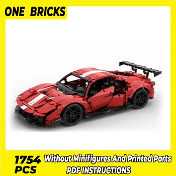 OneBricks Ss Blokai Superautomobilį modelių Serija Greičio Čempionas 488 GTE Technologijų Plytos 