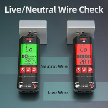 BSIDE A1 Mini Multimetras LCD Skaitmeninis Testeris Įtampos Detektorius DC/AC Įtampos Dažnis Atsparumas NCV Live Wire Neutralus Vielos Žymės