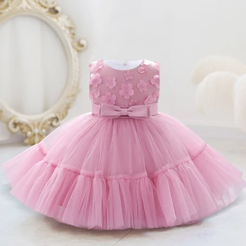 2023 Vasaros Reljefiniai 1 Metų Gimtadienio Suknelė Baby Girl Drabužiai Krikšto Nėrinių Princesė Suknelė Mergaitėms Suknelės, Gėlių Šalis Suknelė 0-5Y