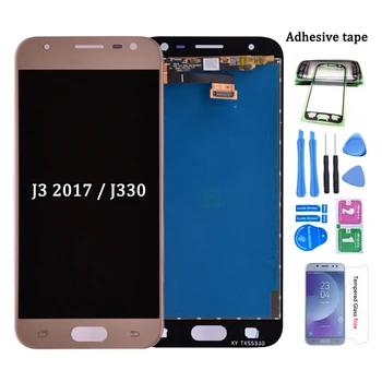 100% ORIGINALUS LCD Samsung Galaxy j3 skyrius 2017 J330 LCD Ekranas Jutiklinis Ekranas skaitmeninis keitiklis Surinkimas nemokamas pristatymas