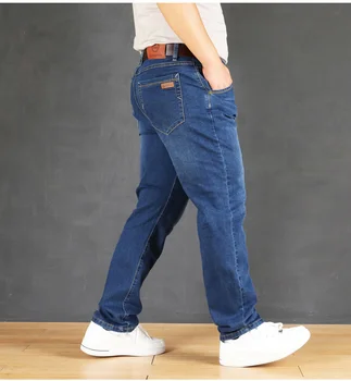 Rudenį, Pavasarį vyriški džinsai jaunimo mėlyna tiesiai verslo laisvi didelio dydžio ilgas kelnes vyriškos kelnės 48 džinsai vyrams