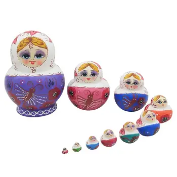 10 Vienetų Drugelis Modelius Rusijos Lizdus Lėlės Matryoshka Žaislas #2