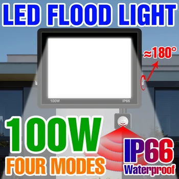 IP66 LED Atšvaitas Prožektorius Prožektorius atsparus Vandeniui PIR Judesio Jutiklis Lauko Sodo Apšvietimo (Šaltai Balta LED Šildomi Gatvės Žibintas