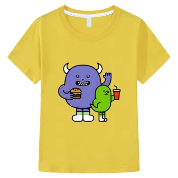 LIPNI MONSTER LAB Trumpas Rankovės Anime marškinėliai Mados Manga Marškinėlius Harajuku 100% Medvilnė Tee-shirt Animacinių filmų Berniukų/mergaičių marškinėliai