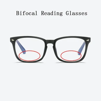 Moterų Bifocal Akiniai Skaitymui didinamasis stiklas Vyrų Kniedės Retro Aikštėje Atrodo Netoli Toli Presbyopia Akiniai Gali Custom Recepto, N5