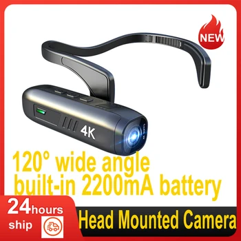 4K 30 FPS Galvos Pritvirtinta Kamera Nešiojami WiFi Vaizdo kamera Kamera 120°Plataus Kampo Objektyvas, Anti-shake įmontuota Baterija APP Kontrolės