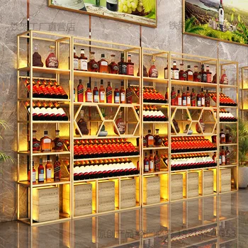 Vyninė, vyno stovas, grindų montuojamas vyno kabinetas, sienos apšviestos saugojimo ekranas, raudonas vynas stovo, komercinių individualų vyninės s