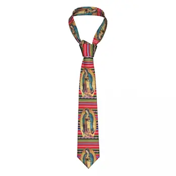 Mergelės Marijos Spausdinti Kaklaraištis Our Lady of Guadalupe Dovana Vyrams Kaklo Ryšius Dizaino Palaidinė 8CM Oficialų Cravat