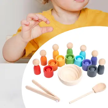 vaivorykštė Kamuolius Puodeliai, Montessori 7 spalvų Ikimokyklinio Jutimo Žaislai