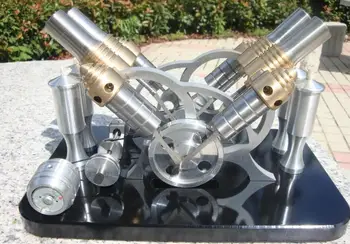 V4 Stirlingo generatorius modelio M16-V4-DV4 Stirlingo variklio modelis miniatiūriniai modelis Stirlingo elektros generatorius