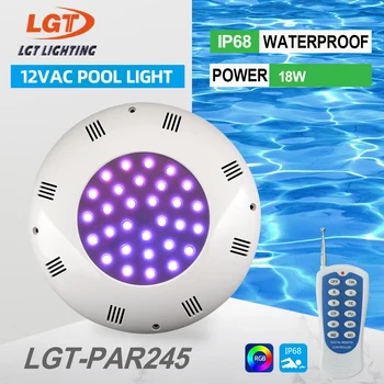 245mm LED Povandeninio Plaukimo Baseinas Apšvietimas RGB Spalva Keičiasi AC12V IP68 Vandeniui Lemputė su Nuotolinio valdymo pultelis