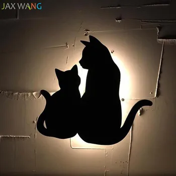 Ins Katė formos kūdikiui maitinti šilta šviesa sienos lempos garso jutiklis romantiška kambario dekoro lempos koridoriaus lempa led sienos lempos