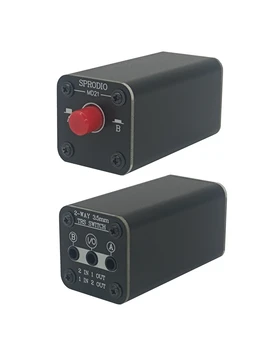 MD21 2 Uostą Stereo 3.5 mm Audio switcher selektorių Pasyvus 1/8 TRS A/B Jungiklis su Žemės Perjungimo