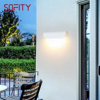 SOFITY Šiuolaikinės Sieniniai Šviestuvai Paprastas Baltas Stiliaus LED IP65 Vandeniui Šalia Šviesos, Lauko ir vidaus Balkonai, Laiptai