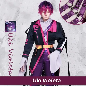 Vivi-Cos Anime Virtualus Youtuber Nijisanji Uki Violeta Cosplay Gražus Kietas vyriški Kostiumai Helovinas Vaidmuo Nustatyti Naujas S-XL