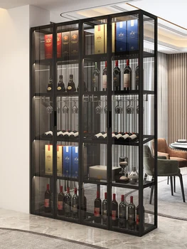 Visi-aliuminio stiklo vyno kabineto Individualų paprasta šiuolaikinės vyno kabineto kambarį buitinių švediškas stalas ekranas kabineto Individualų